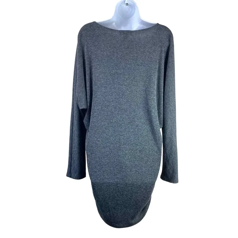 Barneys New York Knit Ruched Dress Dolman Sleeve M